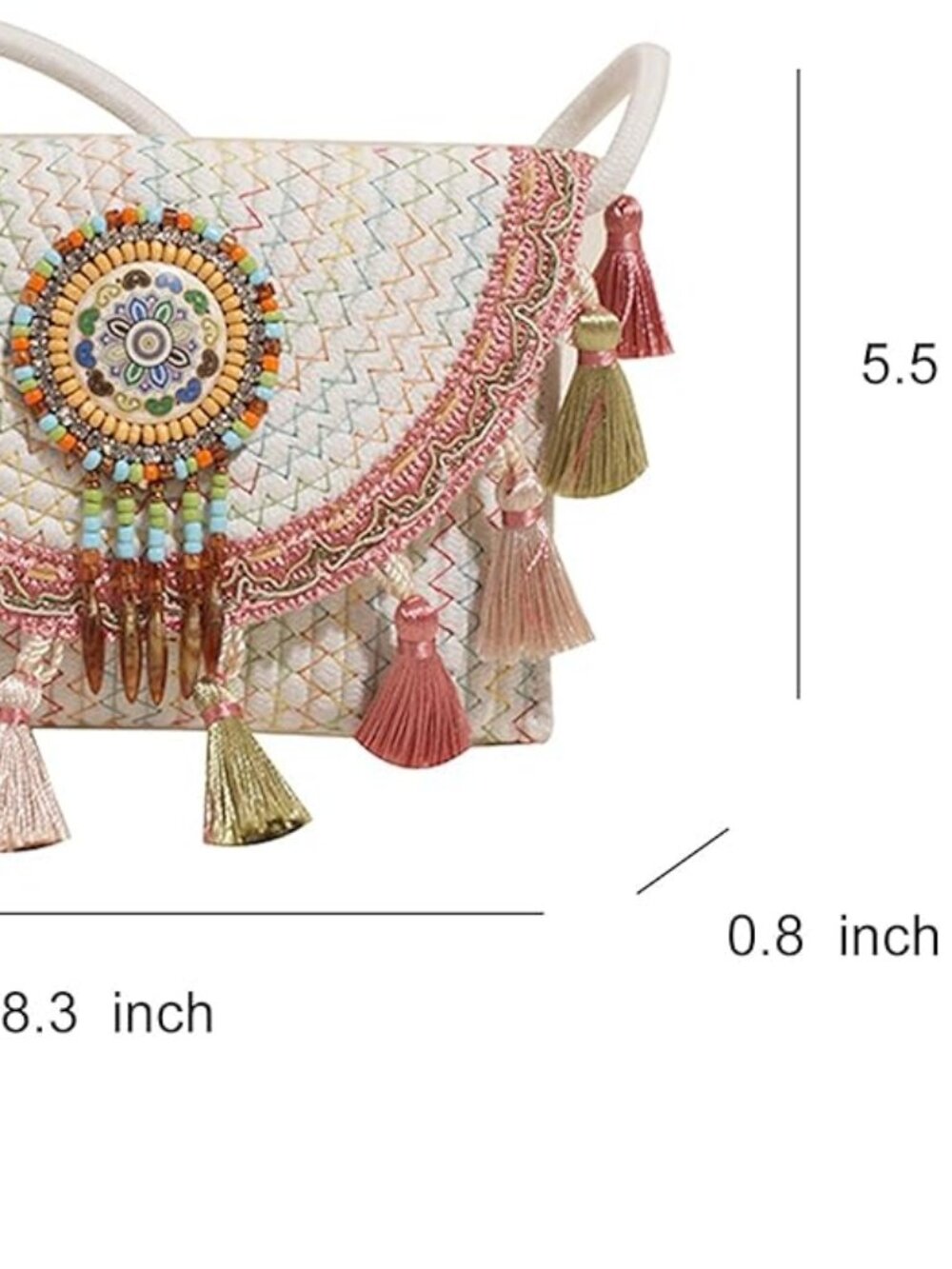 Bohemian Knitted Envelope Purse - Picture 2 of 6